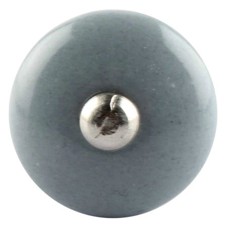 Solid Grey Small Bulb Ceramic Wardrobe Knob